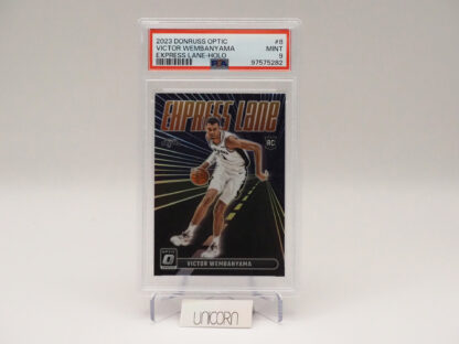 Victor Wembanyama Express Lane Holo 2023 Donruss Optic #8 Graded PSA 9 RC Rookie Card